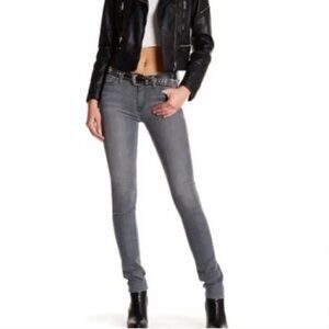 Hudson Gray Wash Mid Rise Skinny Jeans 24